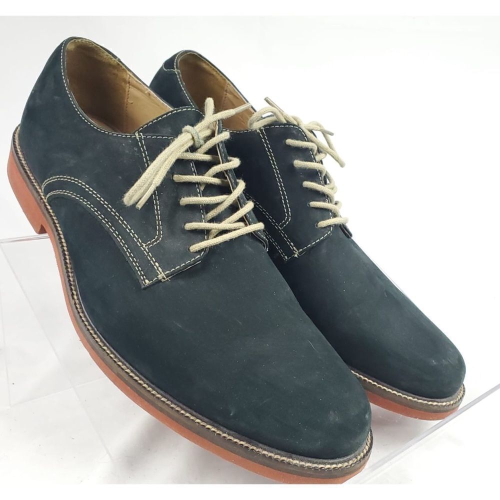 14th &‎ Union men’s blue suede leather Nubuck Oxford shoes sz 11 M tan lace on